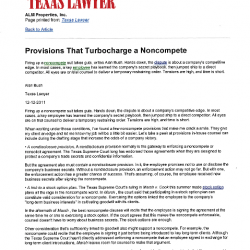 Provisions-that-Turbocharge-a-Noncompete,-Alan-Bush,-Texas-Lawyer,-December-12,-2011
